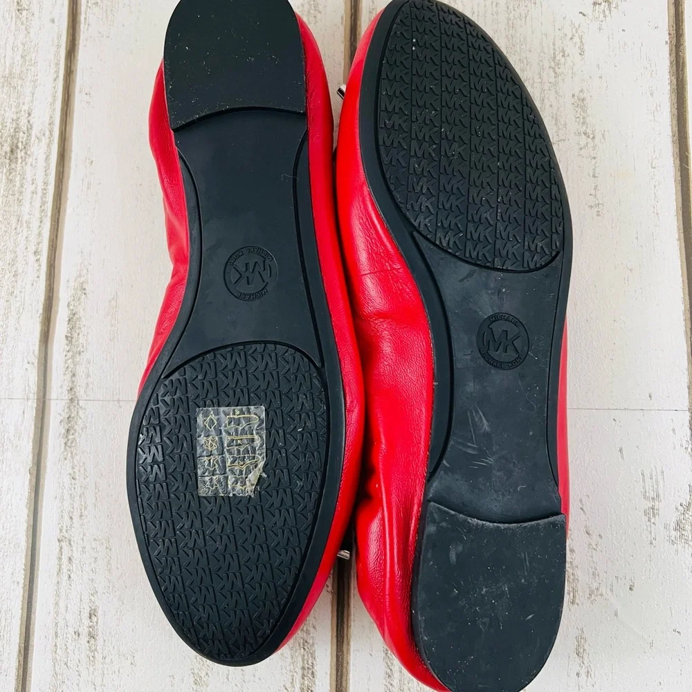 Michael Kors Red Ballet Flats Sz.8 - Picture 7 of 9